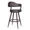 Armen Living Justin 30" Bar Height Swivel Vintage Brown Faux Leather Bar Stool with Brown Metal Legs LCJTBABRBR30 - alternate 6